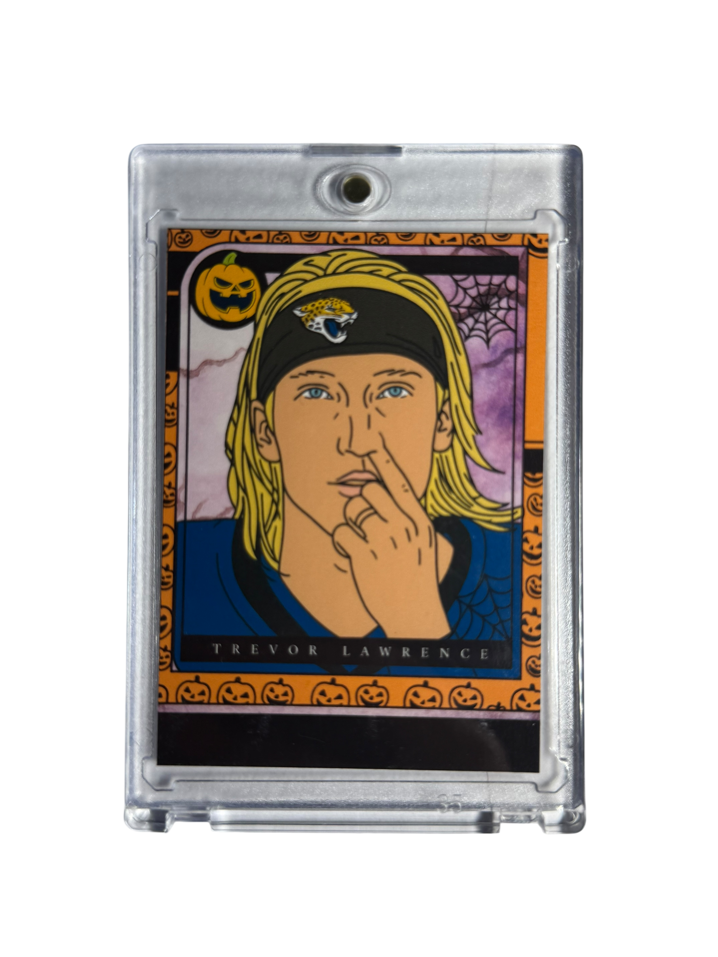 Score-A-Treat Trevor Lawrence Picking Nose Artwork Trading Card