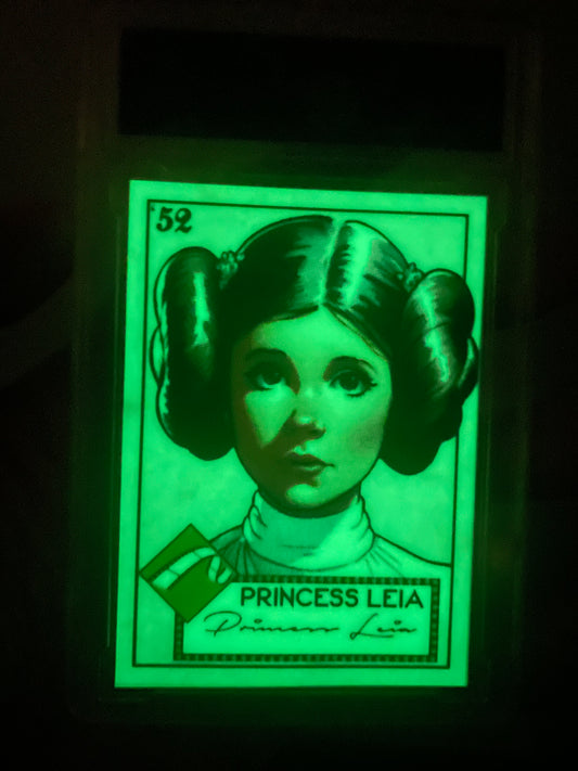 Glow in the dark - Princess Leia trading card