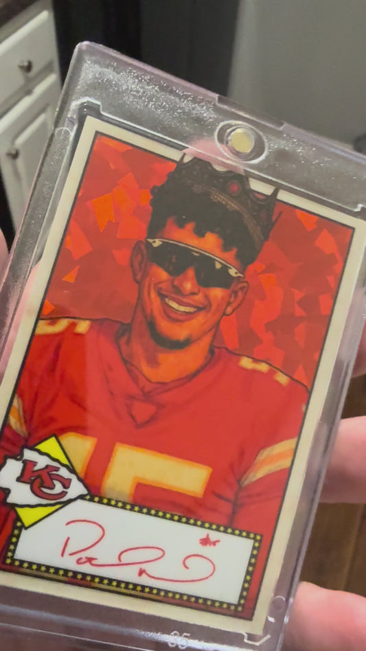 Artist Proof /25 Signed Patrick Mahomes Cracked Ice Artwork Trading Card